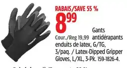 Canadian Tire Yardworks Latex-Dipped Gripper Gloves, L/XL, 3-Pk offer