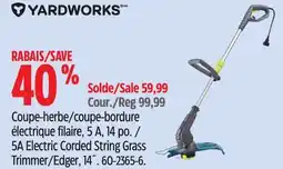 Canadian Tire Yardworks 5A Electric Corded String Grass Trimmer/Edger offer