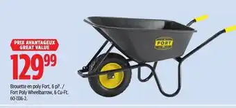 Canadian Tire Fort Poly Wheelbarrow, 6 Cu-Ft offer