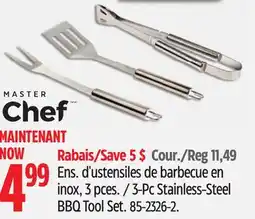 Canadian Tire Master-Chef 3-Pc Stainless-Steel BBQ Tool Set offer