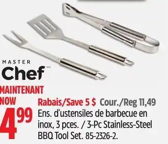 Canadian Tire Master-Chef 3-Pc Stainless-Steel BBQ Tool Set offer
