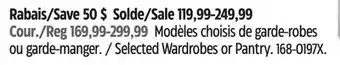Canadian Tire Selected Wardrobes or Pantry offer