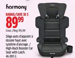 Canadian Tire Harmony High-Back Booster Car Seat with Latch offer