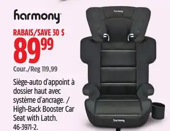 Canadian Tire Harmony High-Back Booster Car Seat with Latch offer