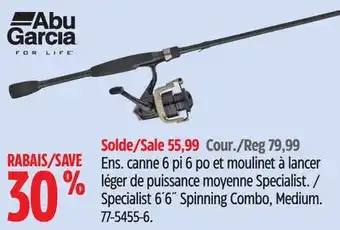 Canadian Tire Abu Garcia Specialist 6´6˝ Spinning Combo, Medium offer