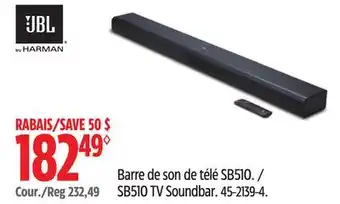 Canadian Tire JBL SB510 TV Soundbar offer
