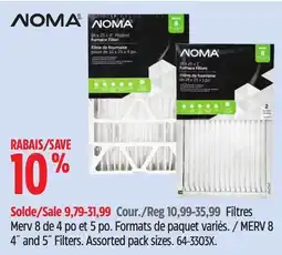 Canadian Tire NOMA MERV 8 4˝ and 5˝ Filters offer