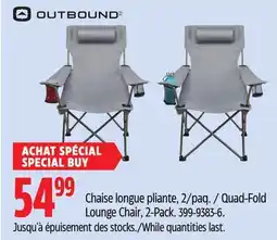 Canadian Tire OUTBOUND Quad-Fold Lounge Chair, 2-Pack offer