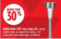 Canadian Tire For Living LED Solar Stake Light offer