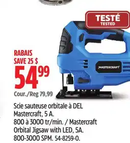 Canadian Tire Mastercraft Orbital Jigsaw with LED, 5A offer