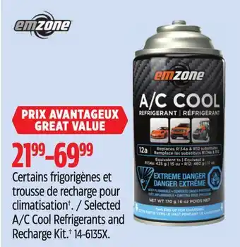 Canadian Tire Emzone Selected A/C Cool Refrigerants and Recharge Kit† offer
