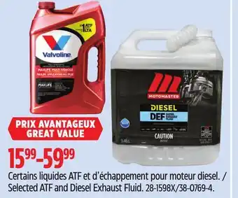 Canadian Tire Valvoline Selected ATF and Diesel Exhaust Fluid offer
