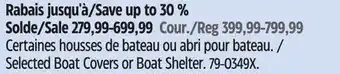 Canadian Tire Selected Boat Covers or Boat Shelter offer