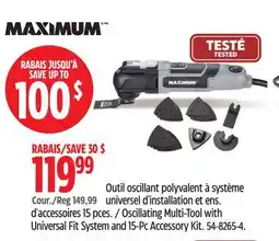 Canadian Tire Oscillating Multi-Tool with Universal Fit System and 15-Pc Accessory Kit offer