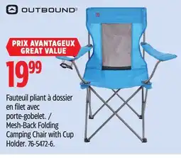 Canadian Tire Outbound Mesh-Back Folding Camping Chair with Cup Holder offer