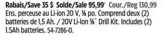Canadian Tire Black + Decker 20V Li-Ion 3⁄8˝ Drill Kit Includes (2) 1.5Ah batteries offer