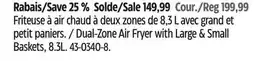 Canadian Tire T-fal Dual-Zone Air Fryer with Large & Small Baskets offer