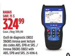 Canadian Tire Innova 3160RS OBD2 with ABS, EPB and SRS offer