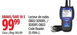 Canadian Tire 3030RS OBD2 Code Reader offer