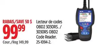 Canadian Tire 3030RS OBD2 Code Reader offer