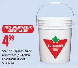 Canadian Tire 5-Gallon Food Grade Bucket offer