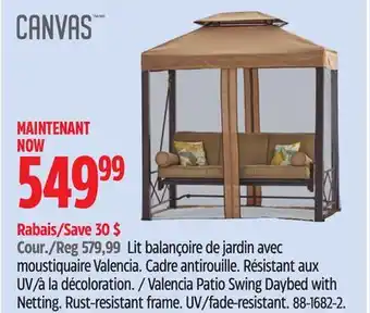 Canadian Tire Valencia Patio Swing Daybed with Netting. Rust-resistant frame. UV/fade-resistant offer