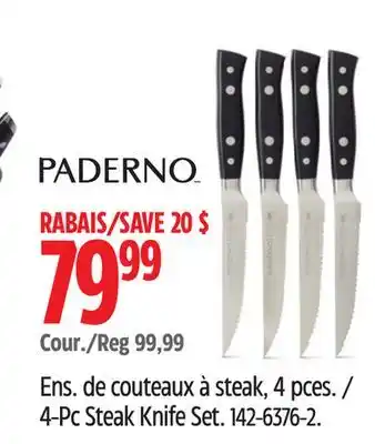 Canadian Tire Paderno 4-Pc Steak Knife Set offer