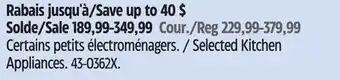 Canadian Tire Kitchen Aid Selected Kitchen Appliances offer