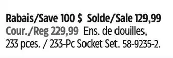 Canadian Tire Mastercraft 233-Pc Socket Set offer