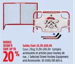 Canadian Tire Winnwell Selected Street Hockey Equipment and Accessories offer