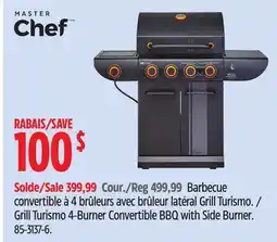 Canadian Tire Master-chef Grill Turismo 4-Burner Convertible BBQ with Side Burner offer