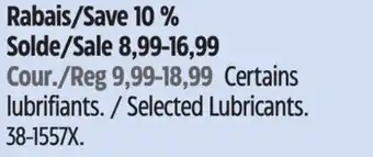 Canadian Tire WD-40 Selected Lubricants offer
