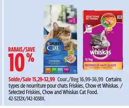 Canadian Tire Selected Friskies, Chow and Whiskas Cat Food offer