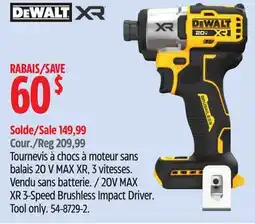 Canadian Tire DEWALT 20V MAX XR 3-Speed Brushless Impact Driver offer