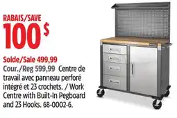 Canadian Tire Mastercraft Work Centre with Built-In Pegboard and 23 Hooks offer