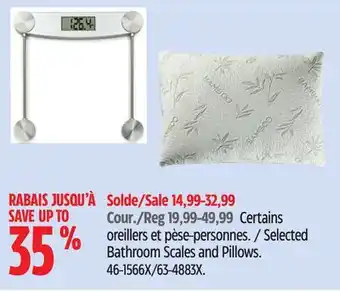 Canadian Tire Selected Bathroom Scales and Pillows offer