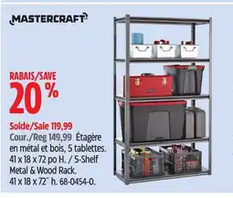Canadian Tire Mastercraft 5-Shelf Metal & Wood Rack offer