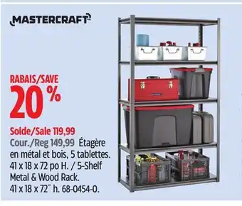 Canadian Tire Mastercraft 5-Shelf Metal & Wood Rack offer