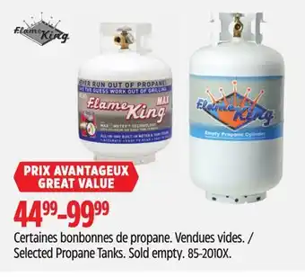 Canadian Tire Flame King Selected Propane Tanks offer