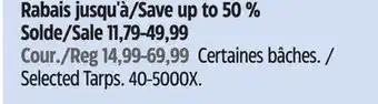 Canadian Tire certified Selected Tarps offer