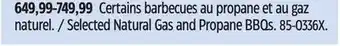 Canadian Tire Weber Selected Natural Gas and Propane BBQs offer
