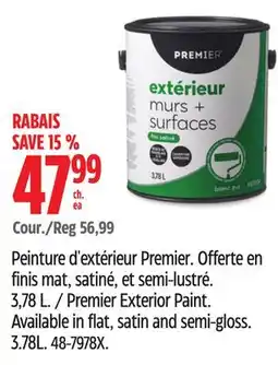 Canadian Tire Premier Exterior Paint offer