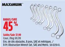Canadian Tire MAXIMUM 8-Pc Obstruction Wrench Set, SAE and Metric offer