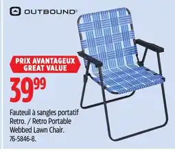 Canadian Tire OUTBOUND Retro Portable Webbed Lawn Chair offer