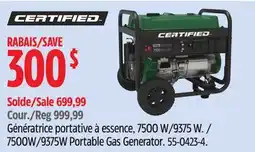 Canadian Tire Certified 7500W/9375W Portable Gas Generator offer