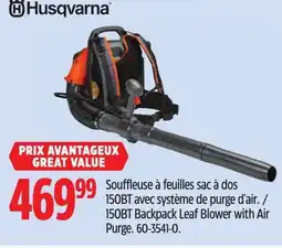 Canadian Tire Husqvarna 150BT Backpack Leaf Blower with Air Purge offer