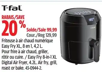 Canadian Tire T-fal Easy Fry 8-in-1 XL Digital Air Fryer, 4.2L. Air fry, grill, roast or bake offer