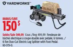 Canadian Tire YARDWORKS 6-Ton Duo-Cut Electric Log Splitter with Foot Pedal offer