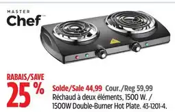 Canadian Tire MASTER CHEF 1500W Double-Burner Hot Plate offer