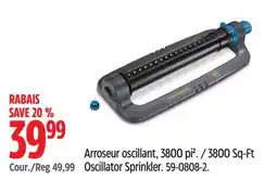Canadian Tire Yardworks 3800 Sq-Ft Oscillator Sprinkler offer
